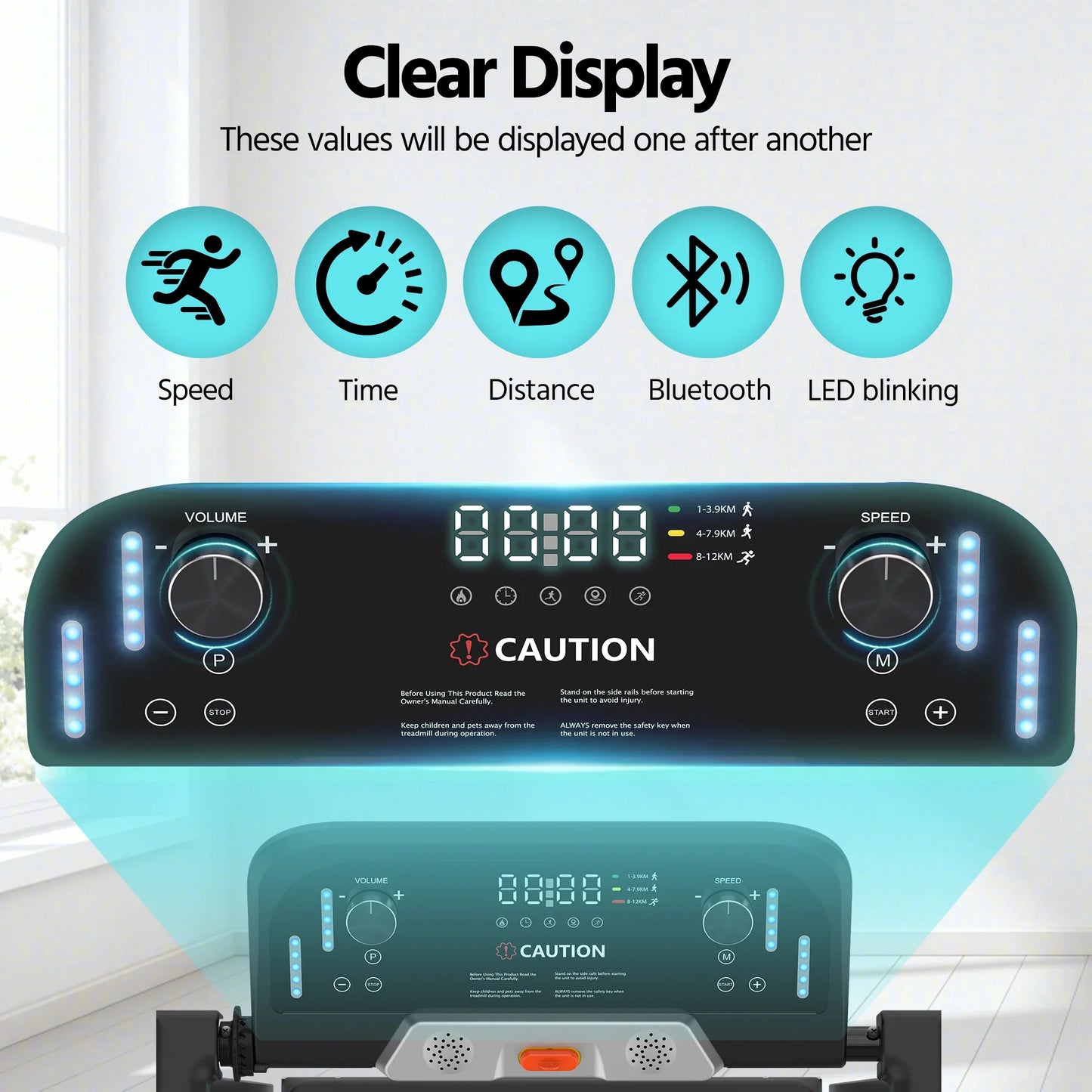 3-in-1 Folding Treadmill Walking Pad, 3.0 HP Quiet Motor, 9% Adjustable Incline, Max 14km/h, LCD Monitor & Safety Warn