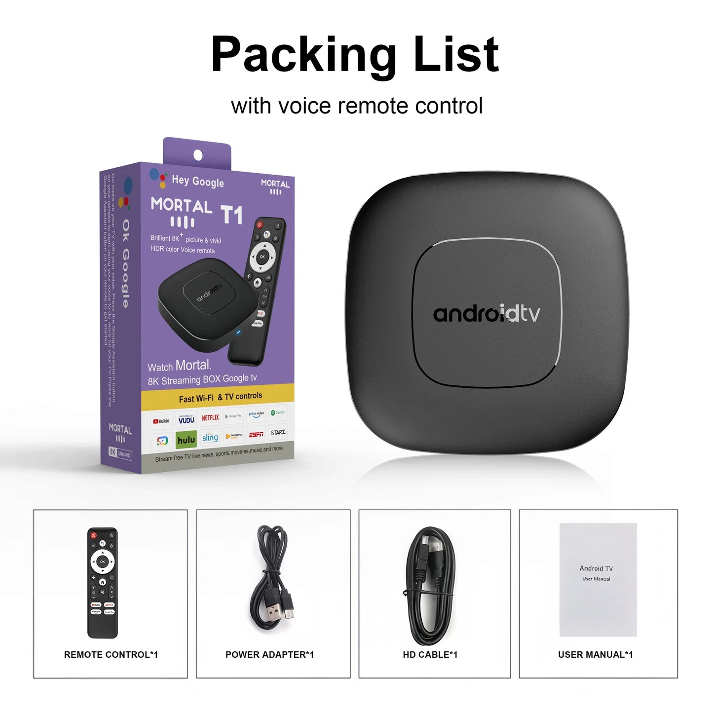 2025 mortal T1 Android16 Smart Home Theater TV Box Rockchip RK3518 Support Bluetooth5.4 Google Assistant Streaming Player WiFi 6