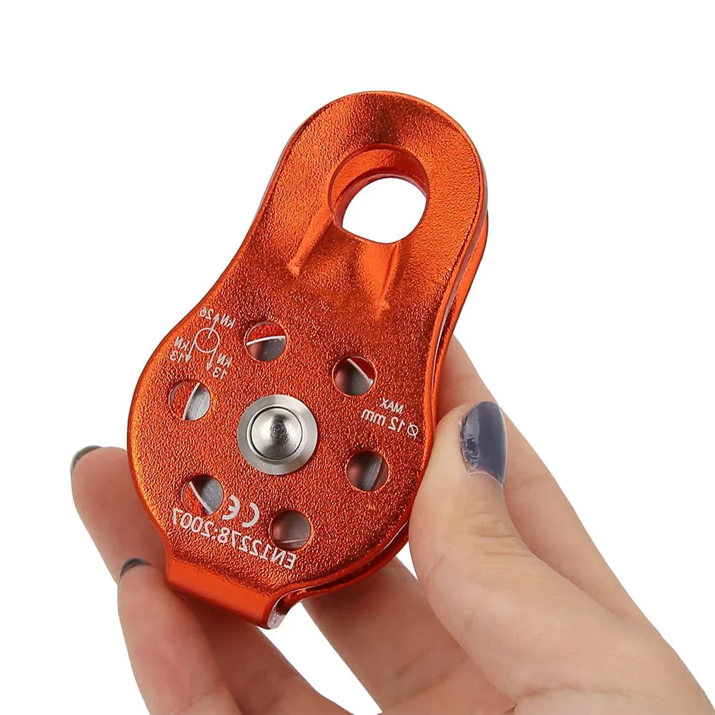 26KN Aluminium Alloy Heavy Duty Single Swivel Rope Pulley Block for 12mm Rope Climbing Pulley Pulley Wheel Single Swivel Pulley