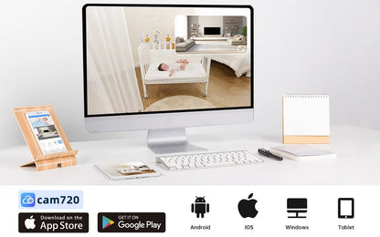Lenovo 2MP WiFi Camera Smart Home Indoor Wireless IP Surveillance Camera Auto Tracking Security CCTV Surveillance Baby Monitor