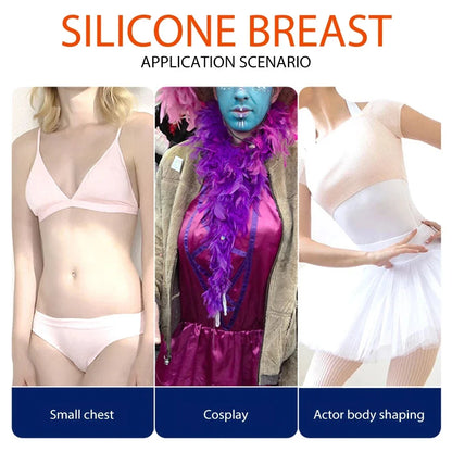 Silicone Realistic Fake Chest Tits Sexy Artificial Boobs Soft Breast Enhancement Pads for Transgender Drag Queens Party Cosplay
