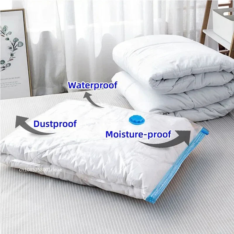 1-10pcs Thickened Vacuum Compression Bag,Transparent Quilt Vacuum Bags, Storage Bags, Household Clothing Storage and Sorting Bag