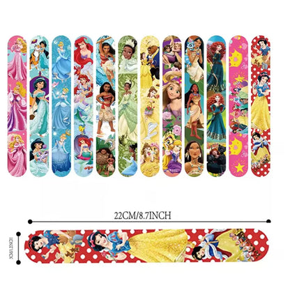 Princess Theme Party Favors Supplies Slap Bracelets Keychain Straw Stamp for Girls Birthday Decration Goodie Bag Gifts Fillers