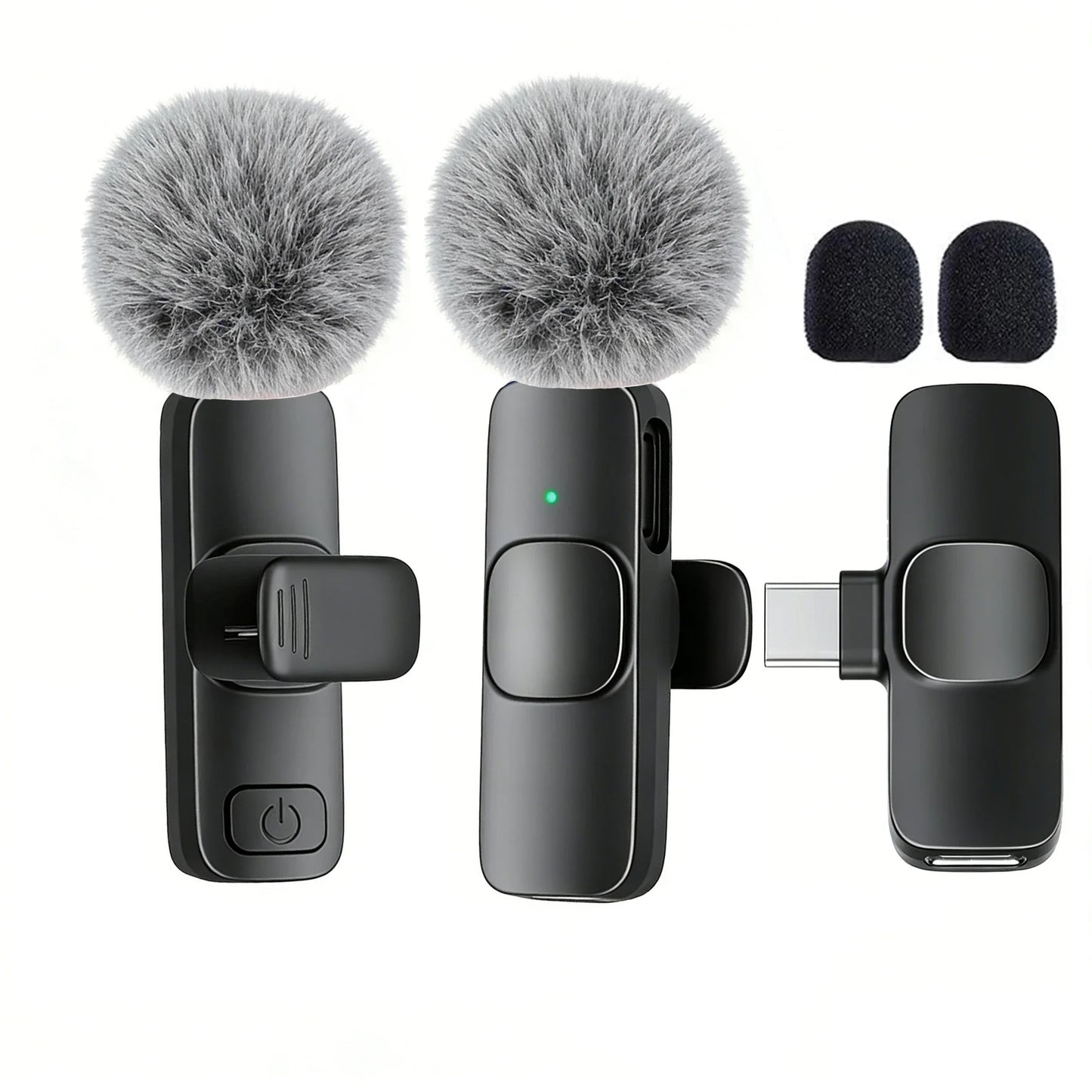 Type-C Port Professional Wireless Lavalier Microphone for Smartphones, Computers and Cameras, Plug and Play