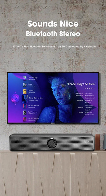 PC Soundbar Wired and  Bluetooth Speaker USB Powered Soundbar for TV Pc Laptop Gaming Home Theater Surround Audio System