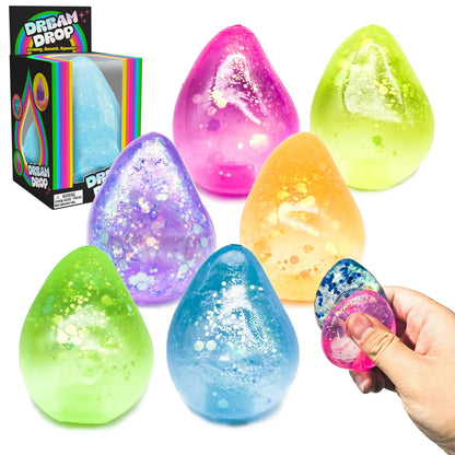 Water Drop Maltose Stress Relieving Ball Pinching Toy Soft Transparent Silicone Stress Relief Squeeze Adult Kids Toy Ball