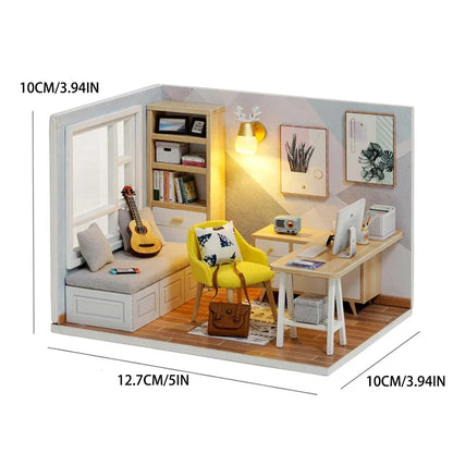 DIY Doll Houses Kits 3D Wooden Puzzles Mini Doll House Assembly Building Furniture Handmade Toys For Kids Birthday Gifts