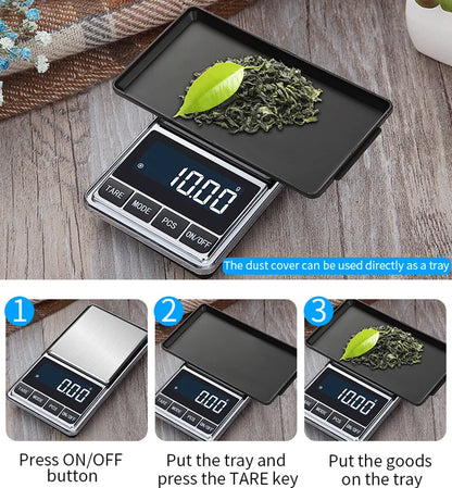 0.01g Precision Pocket Scale Digital Electronic Gold Jewelry Carat Diamond Balance Mini Mg Scales Portable Weighing