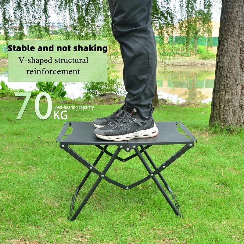 Portable Foldable Picnic Table, Lightweight Outdoor Camping & Beach Table with Hollow Edge, Hangable and Easy to Carry for Trave