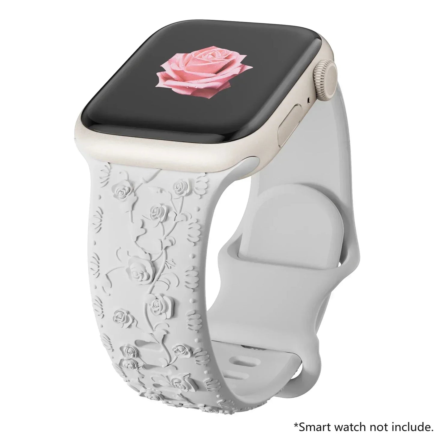 For Apple Watch Band 42mm 41mm 40 45mm 49mm 44mm Floral Engraved bracelet correa for iwatch series11 10 9 7 SE 6 8 Ultra 2 Strap