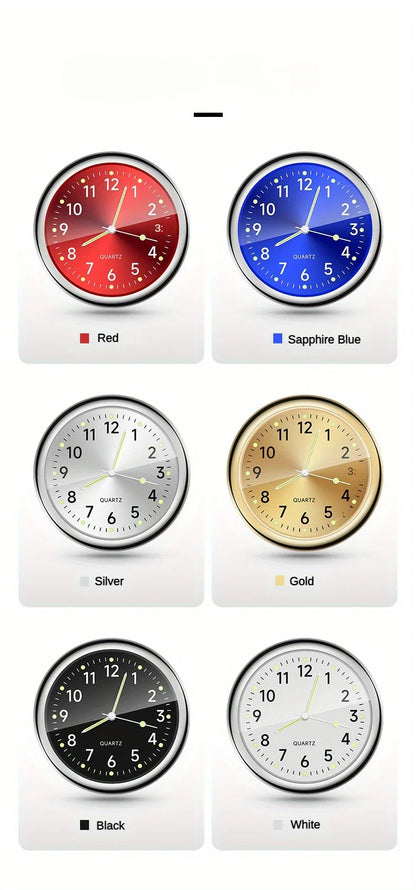 1pc Glow Decorative Car Clock Mini Quartz Watch for Car Decoration