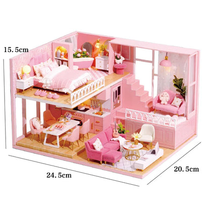 DIY Doll Houses Kits 3D Wooden Puzzles Mini Doll House Assembly Building Furniture Handmade Toys For Kids Birthday Gifts