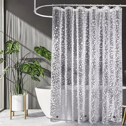 1pc Waterproof Clear Shower Curtain Pebble Pattern PEVA Bath Curtain Liner with Bottom Magnets Plastic Bath Curtain for Bathtub