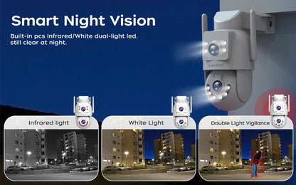 Lenovo Outdoor Security Camera 4K HD IP Camera  with Dual Lens PTZ Color Night Vision CCTV Video Surveillance Protection