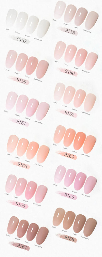 Canni Nail Gel Polish Jelly Nude Color HEMA FREE TPO FREE 9ml Transparent Semi Permanent Natural Nude French Nail Gel Lacquer