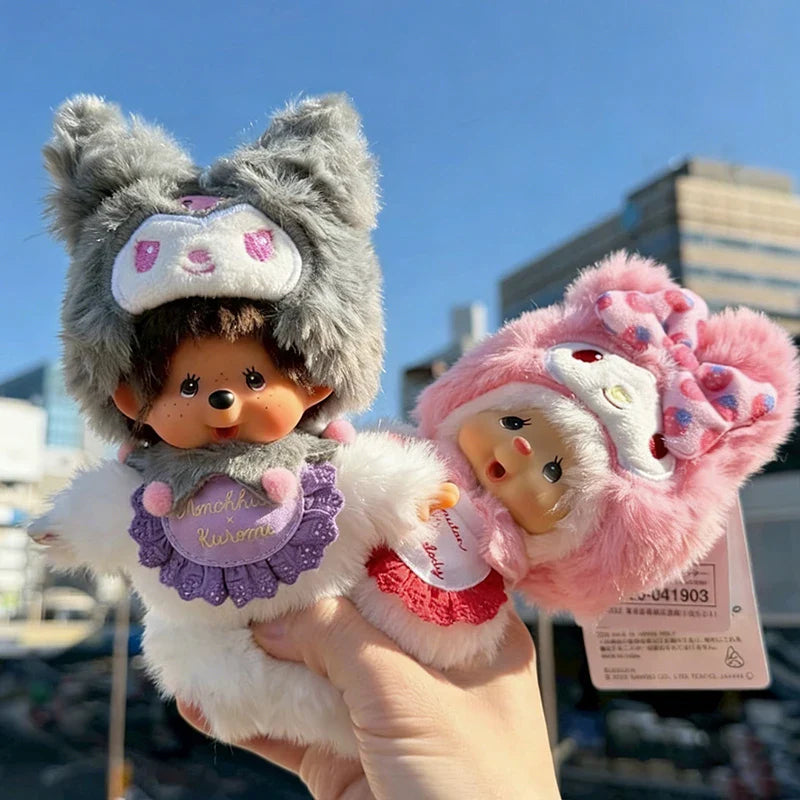 Monchhichi Plush Keychain Kawaii Monchichi Pendant Backpack Charms Cartoon Monchich Keyring Party Favor Gifts 키티 몬치치 モンチッチ
