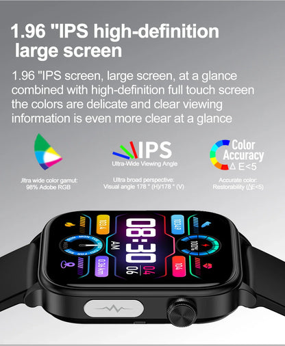 2025 New AI Diagnosis Blood Lipids Uric Acid Body composition Test Smart Watch For Men ECG+PPG Bluetooth Call Health Smartwatch