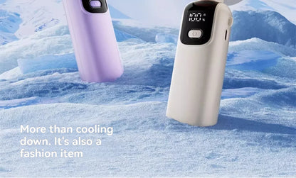 2025 Hanging Ice Pack Handheld High-speed Fan Folding 100 Speed Infinitely Adjustable Fan Portable For Outdoor Neck