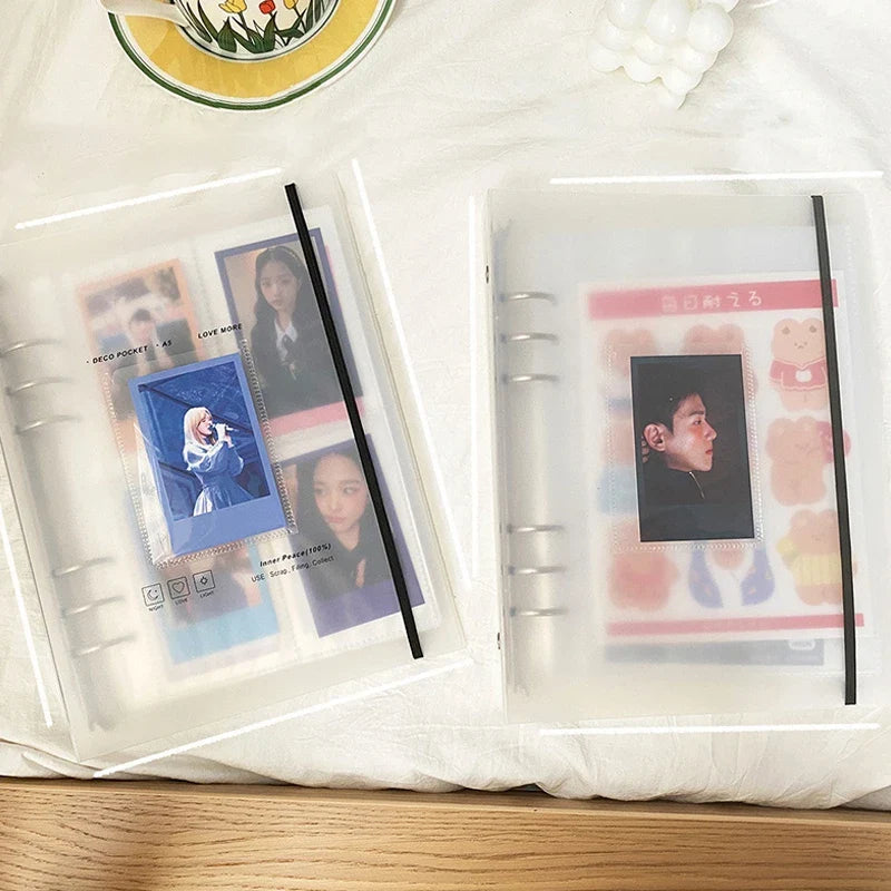 A5 Kpop Photocard Holder Binding Photo Cards Holder in Polaroid Album Book 3 Inches Heart Photo Card School Stationery Binder
