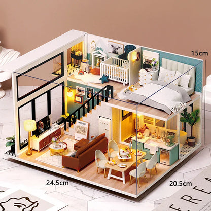 DIY Doll Houses Kits 3D Wooden Puzzles Mini Doll House Assembly Building Furniture Handmade Toys For Kids Birthday Gifts