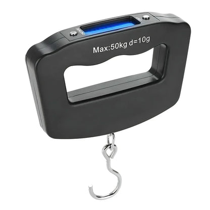 50kg/110lb Portable Scale LCD Digital Luggage Suitcase Scale Handled Travel Baggage Bag Fish Weighting Hook Hanging Scales
