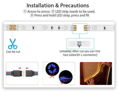LED Strip Lights RGB 3535 ,5V 1M-30M,16 million colors, RGB , Led Strip Lighting Music Sync, Color Changing for Party Home