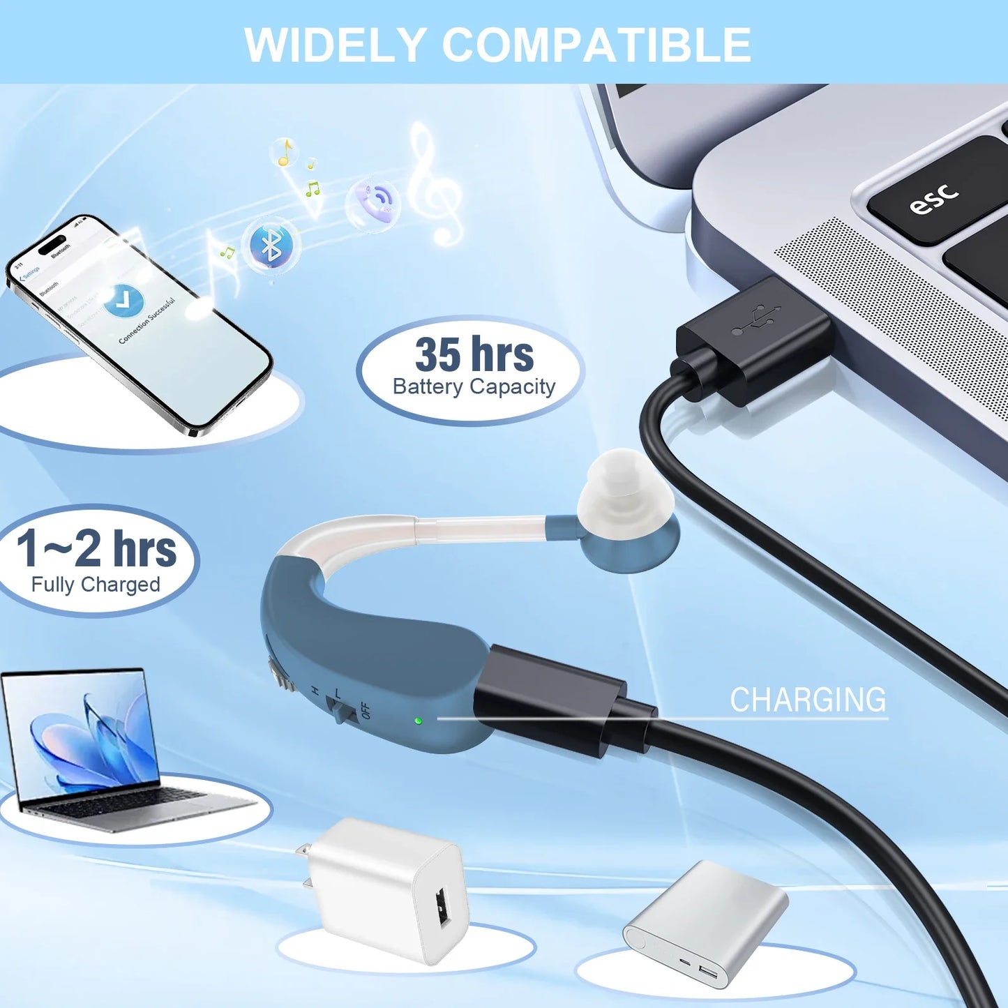 HeariRechargeable Hearing Aids for Seniors with Noise Cancelling,Hearing Loss Hearing Amplifiers,Digital Hearing Aids