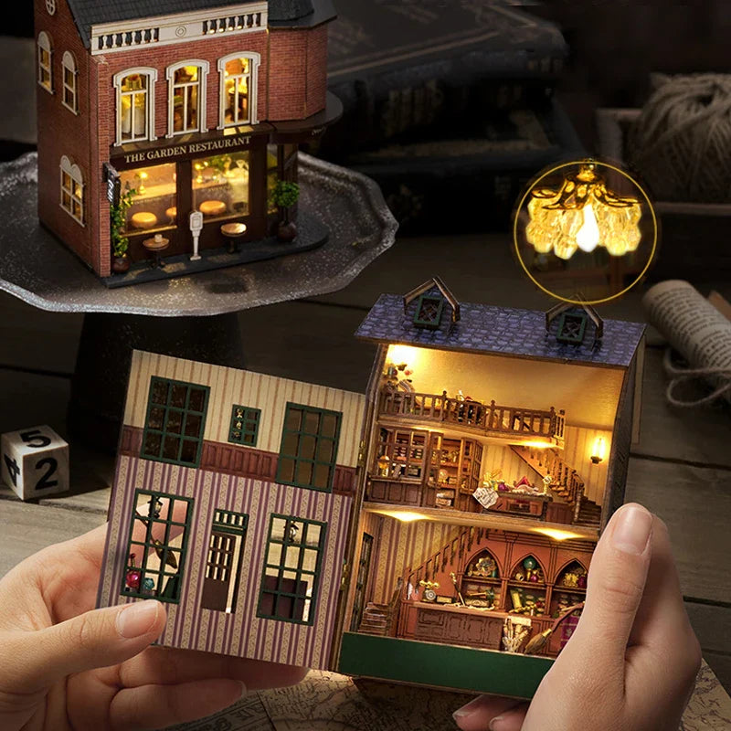 DIY Wooden Doll Houses Mini Assembly Handmade Small House Creative Scene Decoration DollHouse For Toys Birthday Gifts