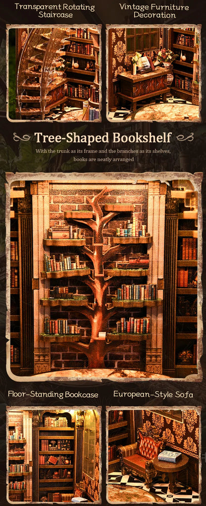 NEW DIY Wooden Book Nook Figurines Miniatures Doll House Kit 3D Puzzle Bookend for Friends Birthday Gifts Home Decor Crafts