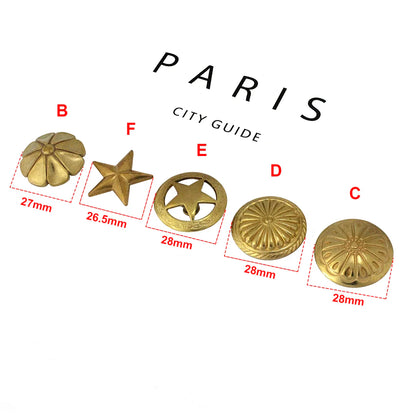 1pcs Brass Screwback Conchos Rivets Flower Star Decorative Buttons for Leather Craft Wallet Bag Saddle Belt Decor