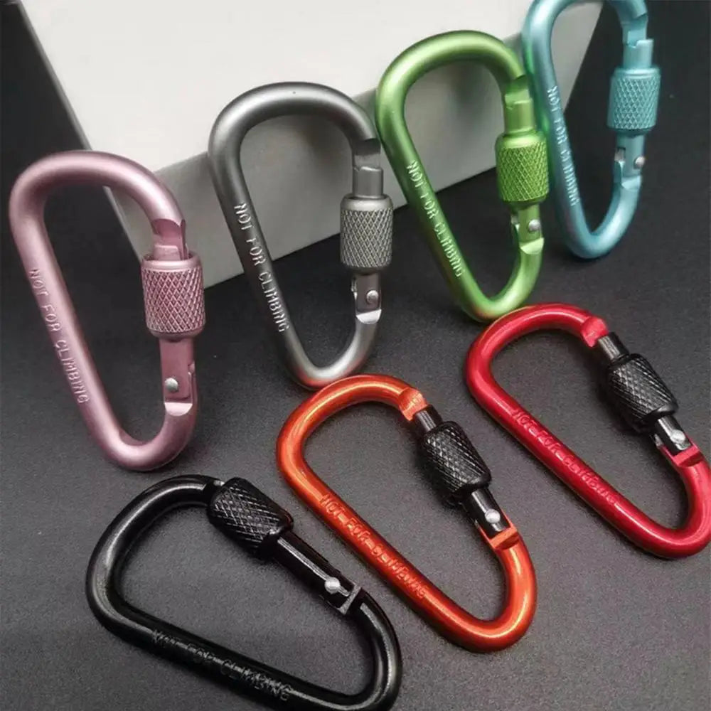 Outdoor Climbing Carabiner D Shaped Paracord Tensioner Key Chain Clip Aluminum Alloy Guylines Tensioner Camp Mountaineering Hook