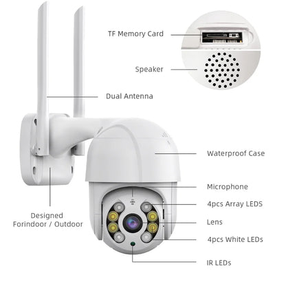 4K 8MP Wireless IP Camera Outdoor Security Wifi PTZ Camera 4MP HD Auto Tracking Video Surveillance CCTV Camera P2P iCsee APP
