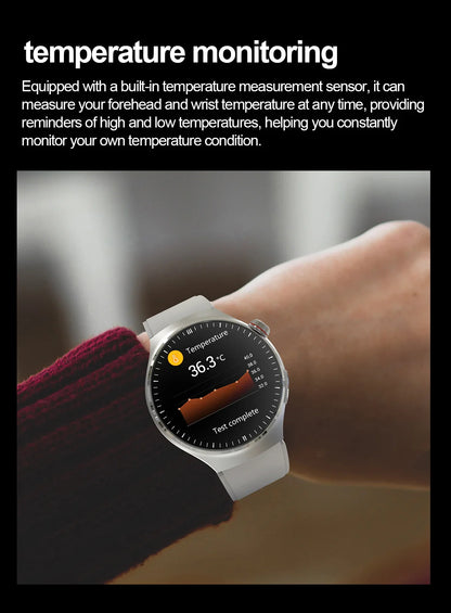 2025 New Nursing Grade Smart Watch Blood oxygen Blood Lipid Uric Acid ECG+PPG Body Temperature Bluetooth Call Health Smartwatch