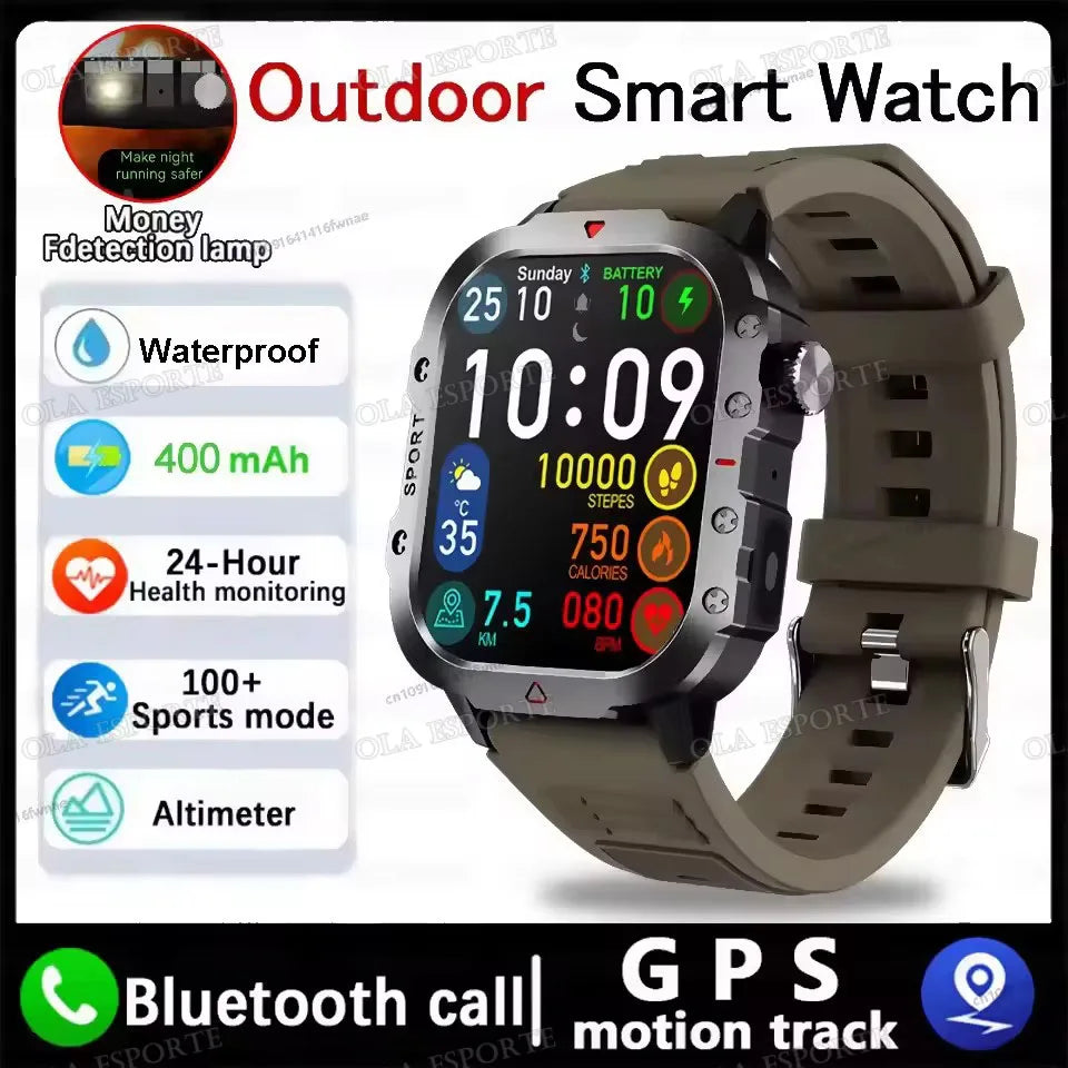2025 New SmartWatch Men For Women Militray Outdoor GPS Track Sport Watches Heart Rate Sleep Waterproof Smart Watch IOS Android