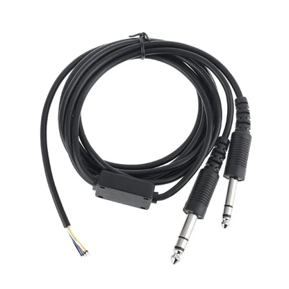 Repairing Cord 200cm DIY Aviation Headset Dual-plug Aircraft Headphones Cable