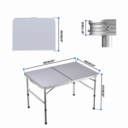 Folding Picnic Table Outdoor,Folding computer table for Homework Compact Handy Camping Table Garden Party BBQ,Multi-Purpose