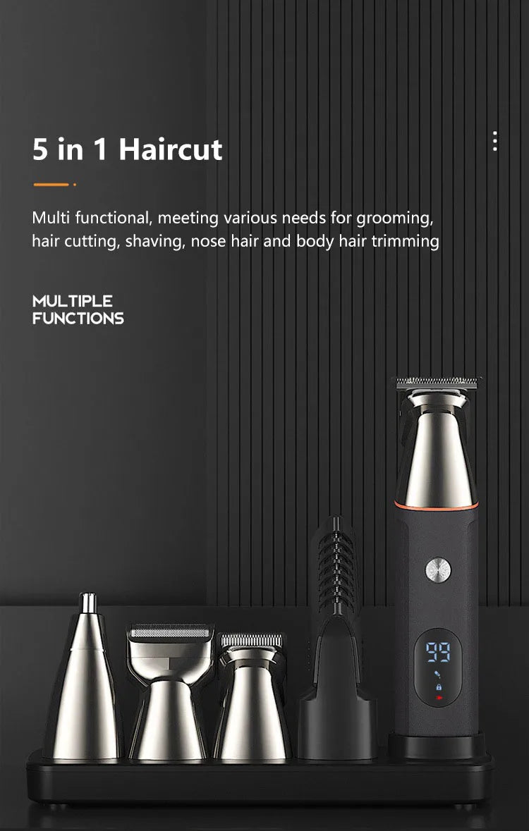 Mijia 5 in 1 Hair Trimmer Machine LCD Display Clippers Barber Professional Hair Cutting Machines Men's Electric Shaver