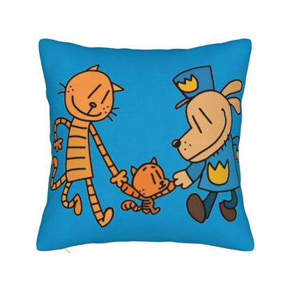 DogMan Petey the Cat x Dog Man Pillowcase Double-sided Printing Fabric Cushion Cover Decor  Pillow Case Cover Bed Zipper 40*40cm