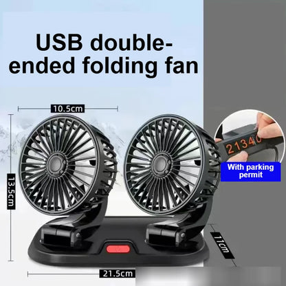5V/12V/24V Car Fan Cooling Dual/Three Head USB Cooler Adjustable Auto Cooler Air Fan Car Accessories Wind Regulation