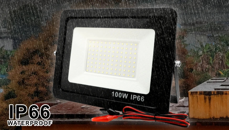 DC12V Led Flood Light 20W 30W 50W 100W Outdoor Floodlight Spotlight IP66 Waterproof Light Reflector Portable 12 Volt Led Lights