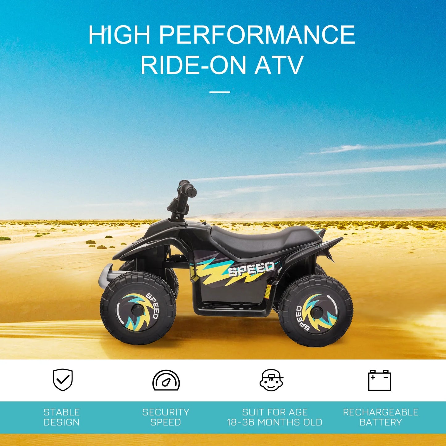 HOMCOM 6V Kids Electric Ride on Car for 18-36 Months Toddlers