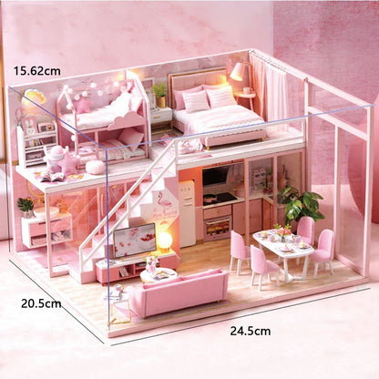 DIY Doll Houses Kits 3D Wooden Puzzles Mini Doll House Assembly Building Furniture Handmade Toys For Kids Birthday Gifts