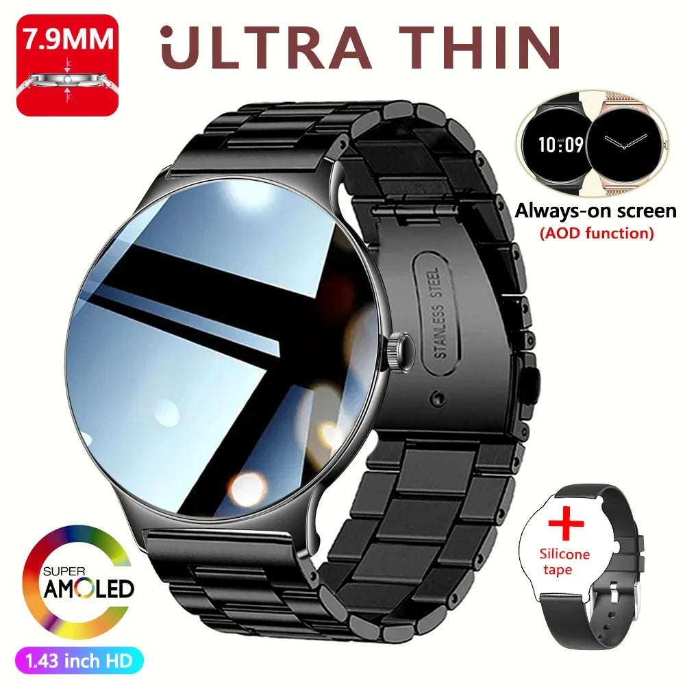 ChiBear Ultra Thin Fashion Smart Watch Women Screen Always Display Time Sports Bracelet Bluetooth Call AMOLED Smartwatch Woman