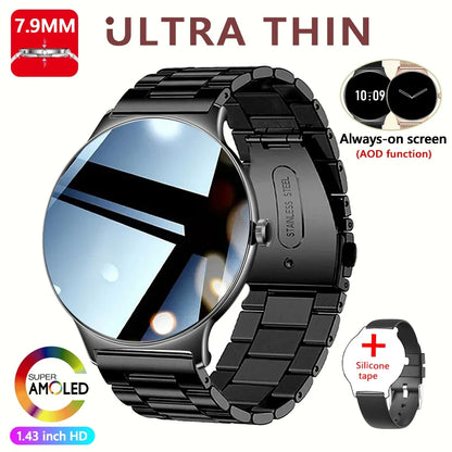 ChiBear Ultra Thin Fashion Smart Watch Women Screen Always Display Time Sports Bracelet Bluetooth Call AMOLED Smartwatch Woman