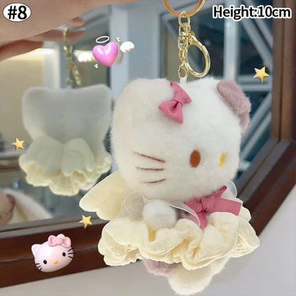 Kawaii Hello Kitty Keychain Cute Cartoon Bag Pendant Plush Doll Charms Car Key Ring Backpack Accessories Women Girl Gifts