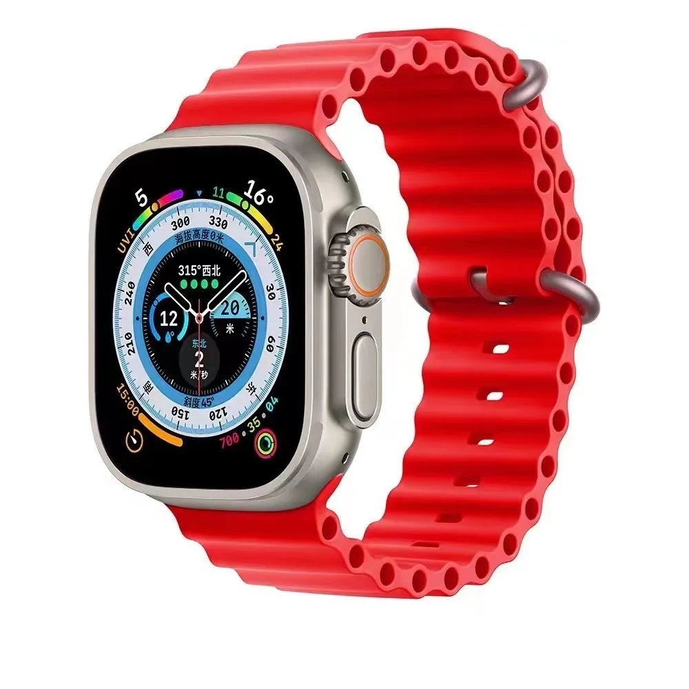 Silicone Band For Apple Watch strap 44mm 45mm 40mm 41mm 42-38mm 45 mm sport bracelet iwatch series 8 7 6 5 4 3 SE 9 Ultra 2 49mm
