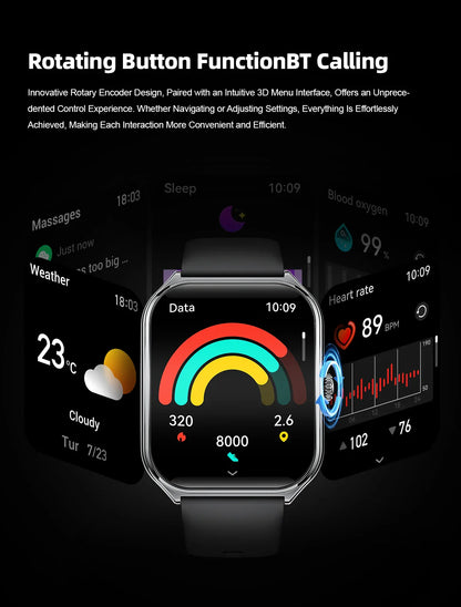 New Ultra Thin Smart Watch men 1.96" AMOLED HD Pixel Display Always Show Time BT Call Reminder Smartwatch Ladies For Android iOS