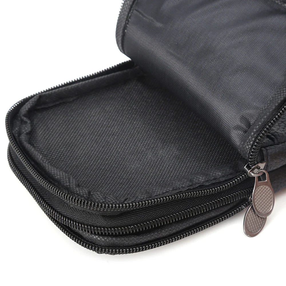 Men Waist Bag Mobile Phone Bag Outdoor PU Leather Wearable Belt Sports Waterproof Small Hanging Bag Business Leisure Coin Purse