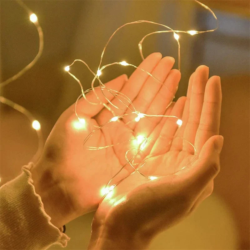 USB Led Fairy Lights Copper Wire String 20M 200LED Holiday Outdoor Lamp Garland For Christmas Tree Wedding Party Decoration