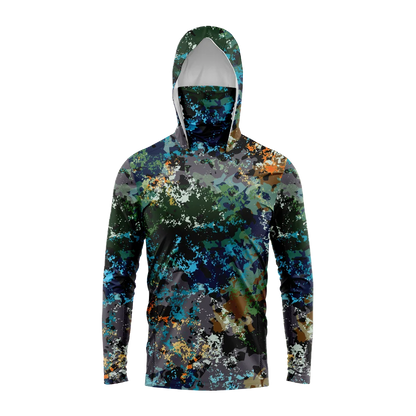 Men Hood Fishing Shirt long sleeve fishing t shirt uv protection Fishing Apparel